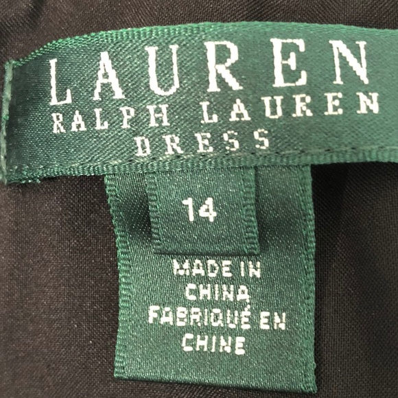 Lauren Ralph Lauren Little Black Dress with Faux Leather Colorblocking Size 14 - Picture 8 of 11